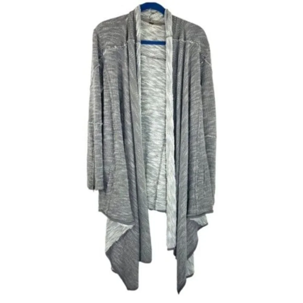 Free People Grey Open Front Oversized Cardigan
